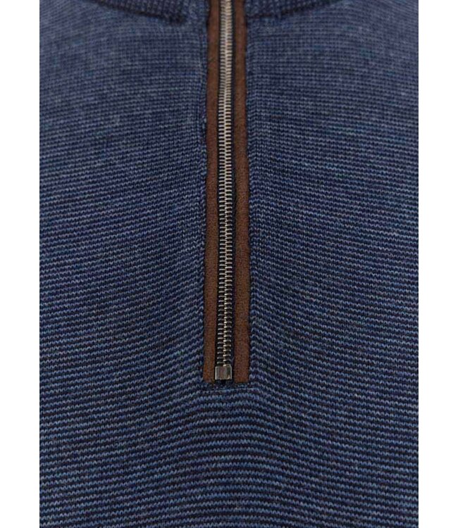 Blue Mix Striped 1/4 Zip Sweater