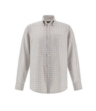 PAUL & SHARK Modern Fit Blue Tan Plaid Shirt