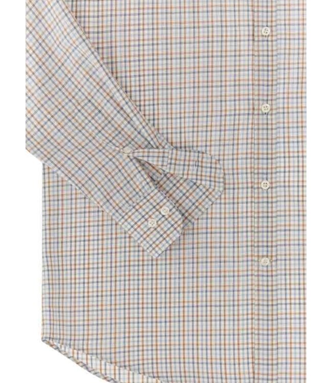 Modern Fit Blue Tan Plaid Shirt