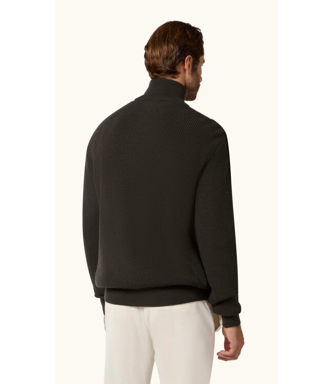 Dark Brown 1/4 Zip Sweater