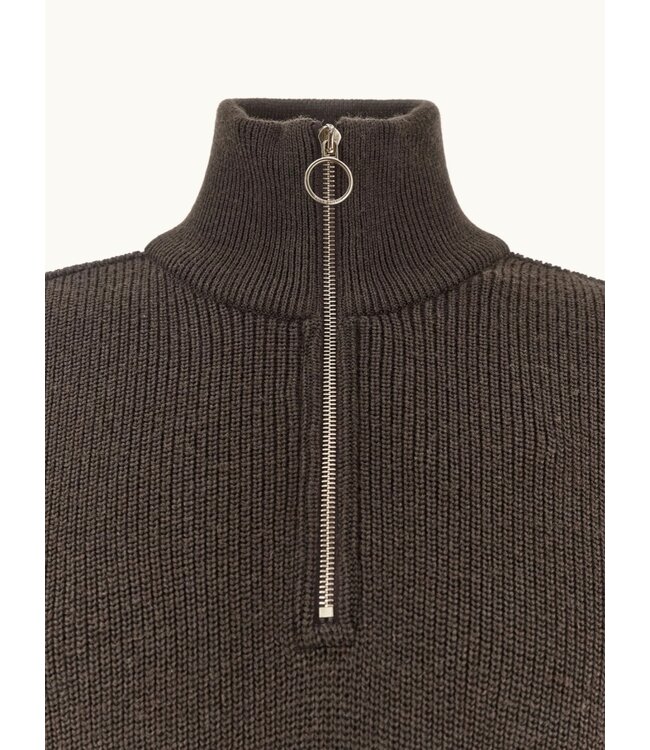 Dark Brown 1/4 Zip Sweater