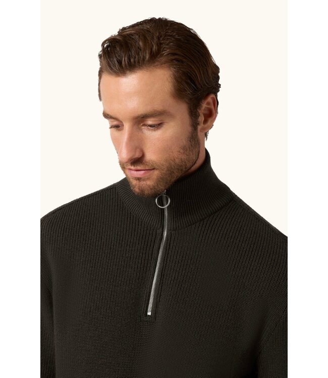 Dark Brown 1/4 Zip Sweater