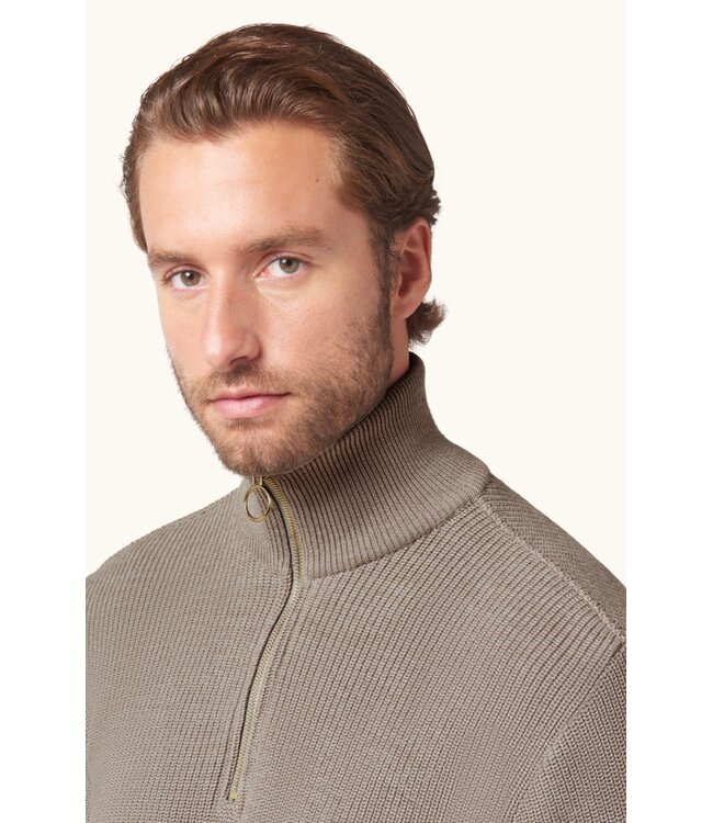 Taupe 1/4 Zip Sweater