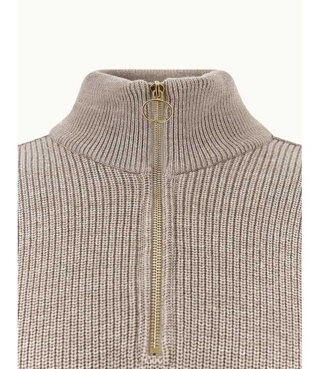Taupe 1/4 Zip Sweater