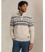 Stone Kit Melange Button Mock Neck