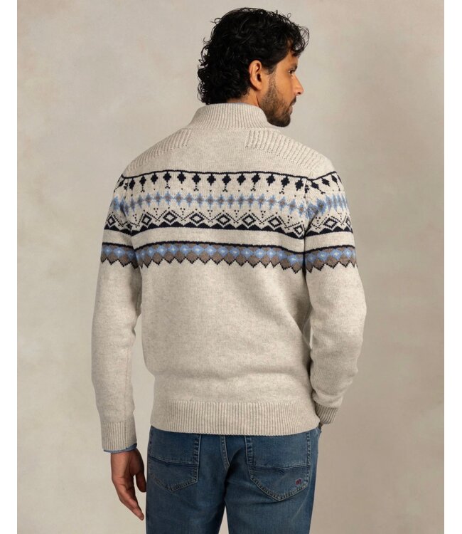 Stone Kit Melange Button Mock Neck
