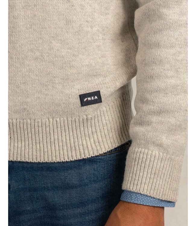Stone Kit Melange Button Mock Neck