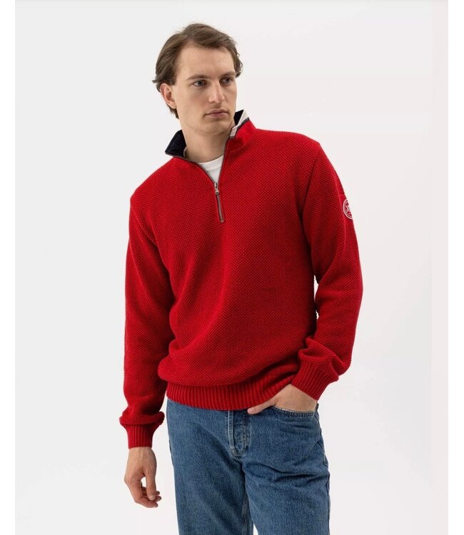Red Classic 1/4 Zip Sweater
