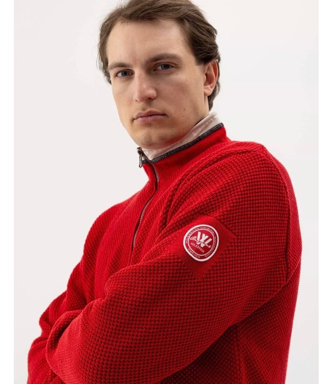 Red Classic 1/4 Zip Sweater