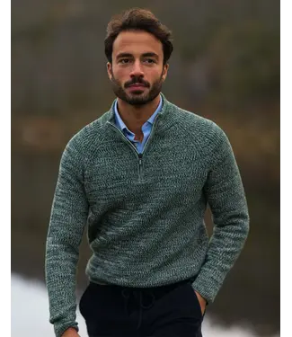 NEW ZEALAND Dark Hunter Melange 1/4 Zip Sweater