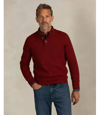NEW ZEALAND Burnt Red Button Neck Sweater