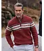 Burnt Red Melange Printed 1/4 Zip Sweater