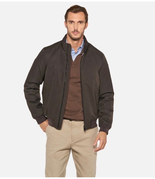 Coffee Bean Vincit Elastic Waist Bomber