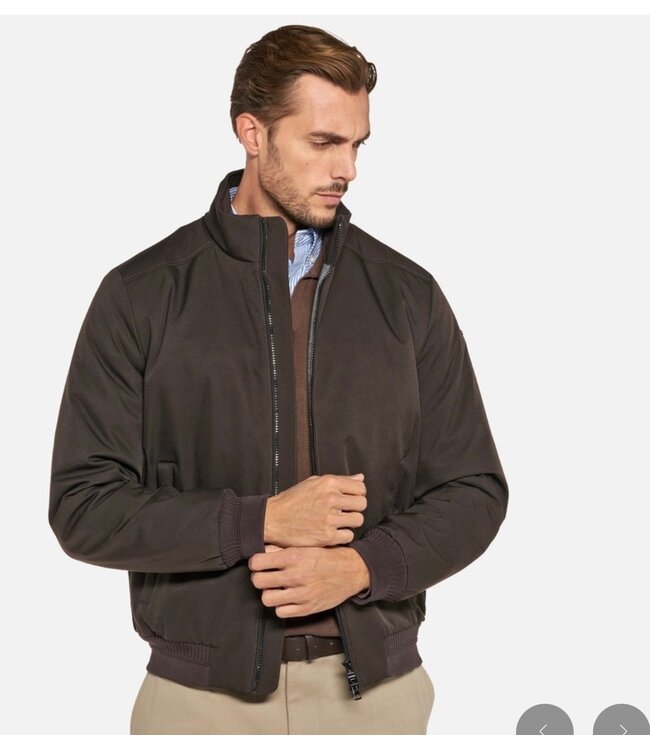Coffee Bean Vincit Elastic Waist Bomber