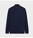 Navy Wide Herringbone 1/4 Zip Sweater