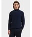 Navy Wide Herringbone 1/4 Zip Sweater