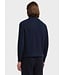 Navy Wide Herringbone 1/4 Zip Sweater