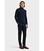 Navy Wide Herringbone 1/4 Zip Sweater