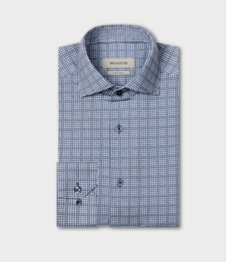 BUGATCHI Modern Fit Indigo Houndstooth Shirt