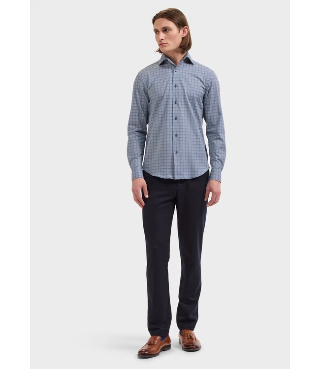 Modern Fit Indigo Houndstooth Shirt