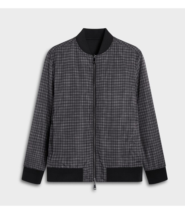 Black Reversible Bomber Jacket