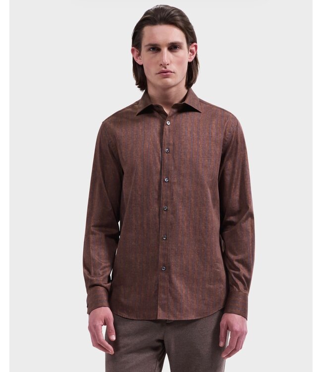 Modern Fit Brown Mauve Striped Shirt