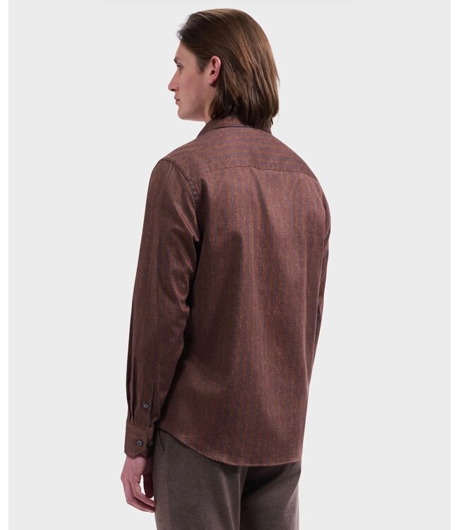 Modern Fit Brown Mauve Striped Shirt