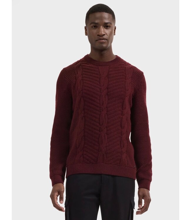 Burgundy Cable Knit Sweater