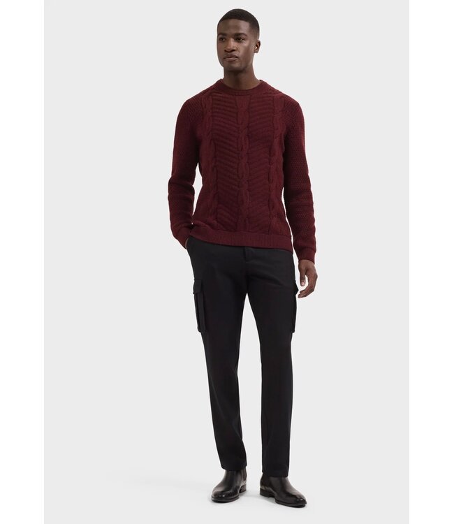 Burgundy Cable Knit Sweater