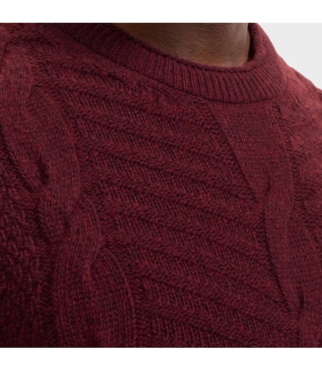 Burgundy Cable Knit Sweater