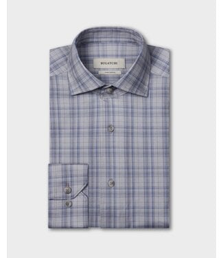 BUGATCHI Modern Fit Cement Plaid Shirt