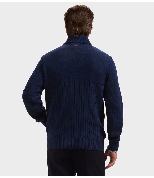 Navy Full Zip Sweater