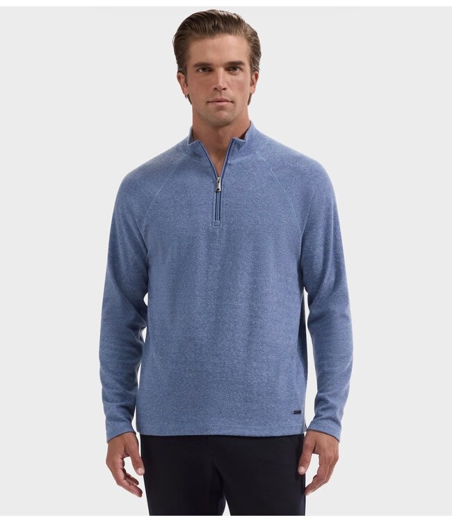 Marine Blue Herringbone 1/4 Zip