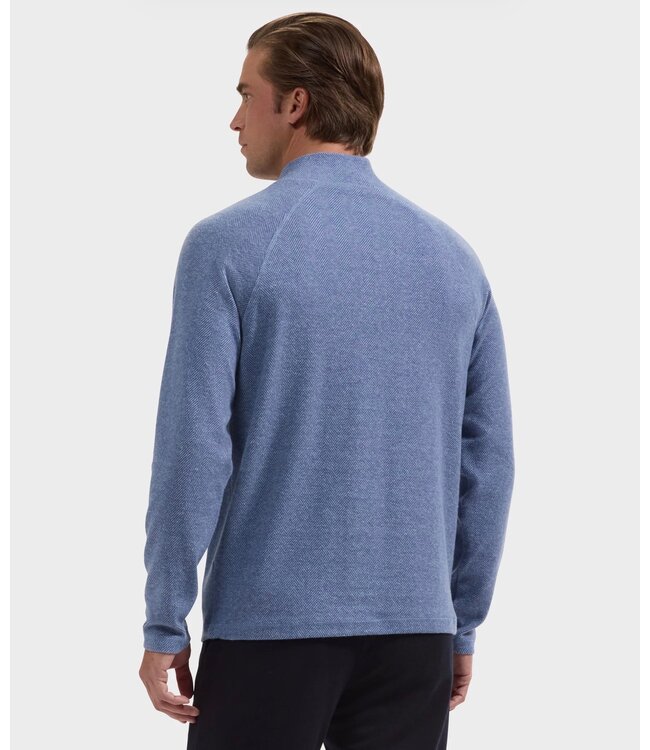 Marine Blue Herringbone 1/4 Zip
