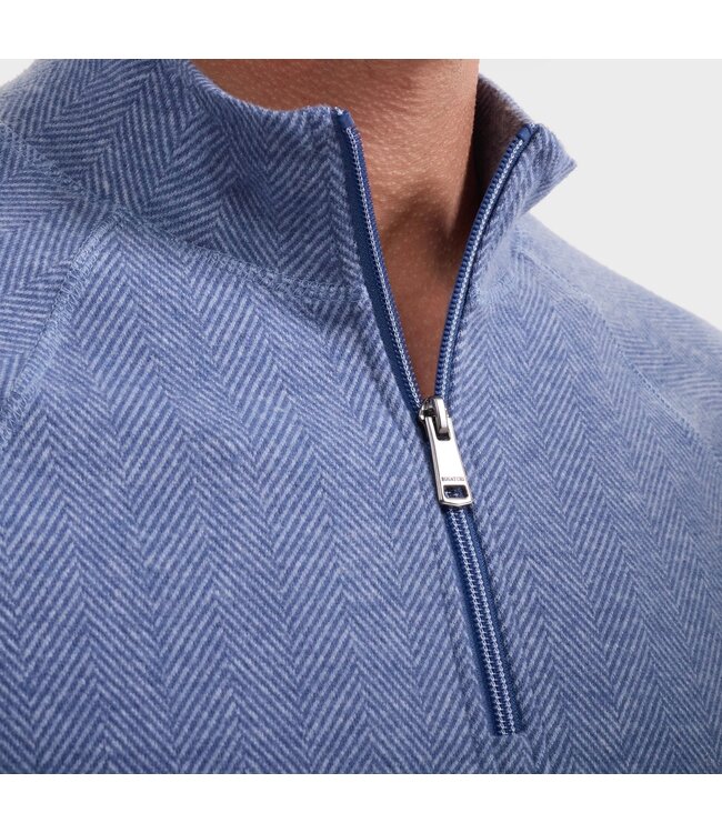 Marine Blue Herringbone 1/4 Zip
