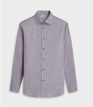 BUGATCHI Modern Fit Slate Blue Mosiac Shirt