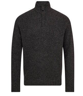 BRUUN & STENGADE Dark Grey Svalbard 1/4 Zip Sweater