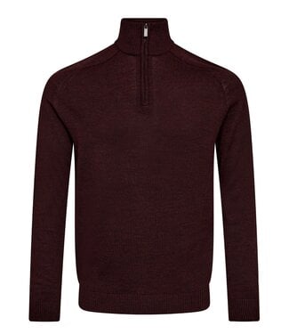 BRUUN & STENGADE Bordeaux Pelle 1/4 Zip Sweater