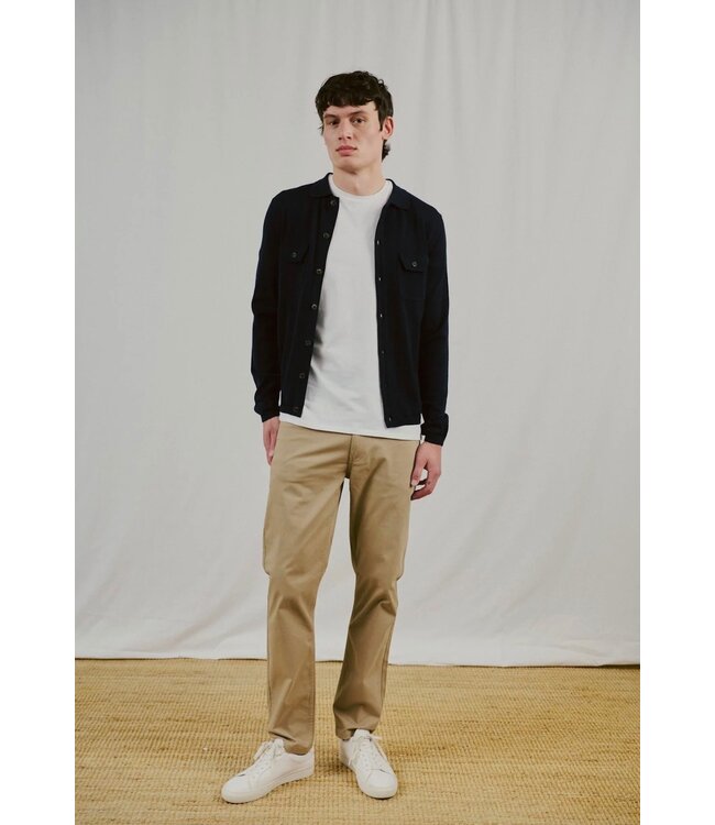 Navy Zaouma Full Button Sweater