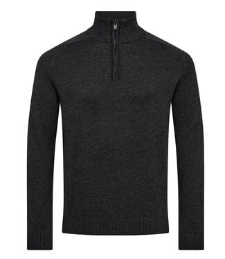 BRUUN & STENGADE Grey Pelle 1/4 Neck Sweater
