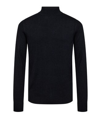 BRUUN & STENGADE Navy Froder Mock Neck Sweater
