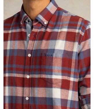 NEW ZEALAND Modern Fit Steel Navy Plaid Shirt