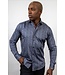 Modern Fit Navy Tan Print Shirt