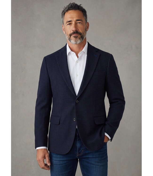 Modern Fit Navy Micro Check Sport Coat