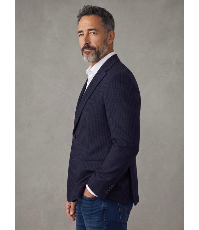 Modern Fit Navy Micro Check Sport Coat