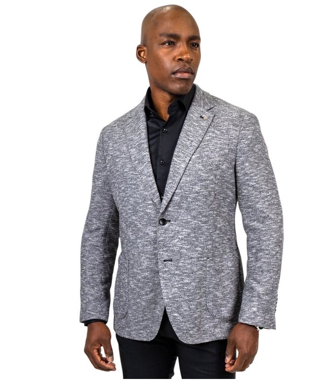 Modern Fit Grey Rib Knit Sport Coat