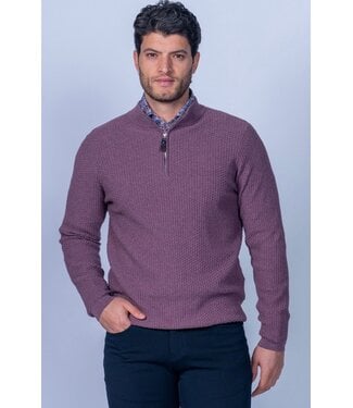 7 DOWNIE Modern Fit Burgundy Waffle 1/4 Zip