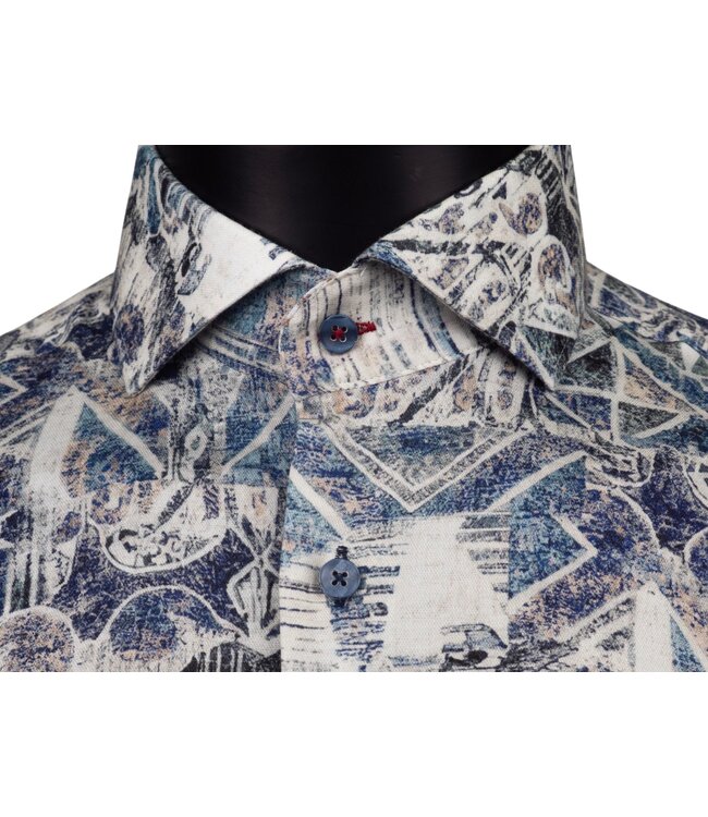 Modern Fit Navy Large Print Shirt