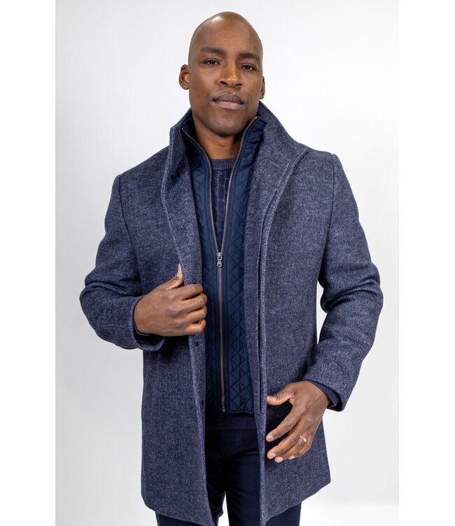 Modern Fit Navy Car Coat