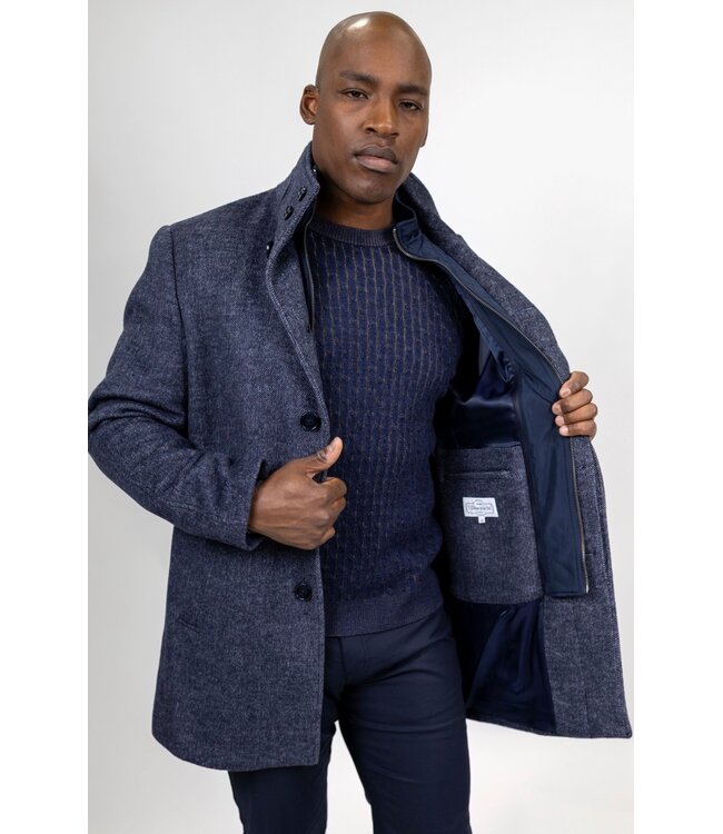 Modern Fit Navy Car Coat